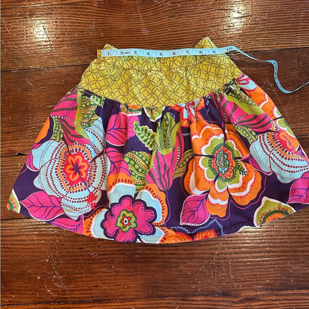 Pink and Yellow Smocked homemade Skirt for Resort Wear - Picture 2 of 2